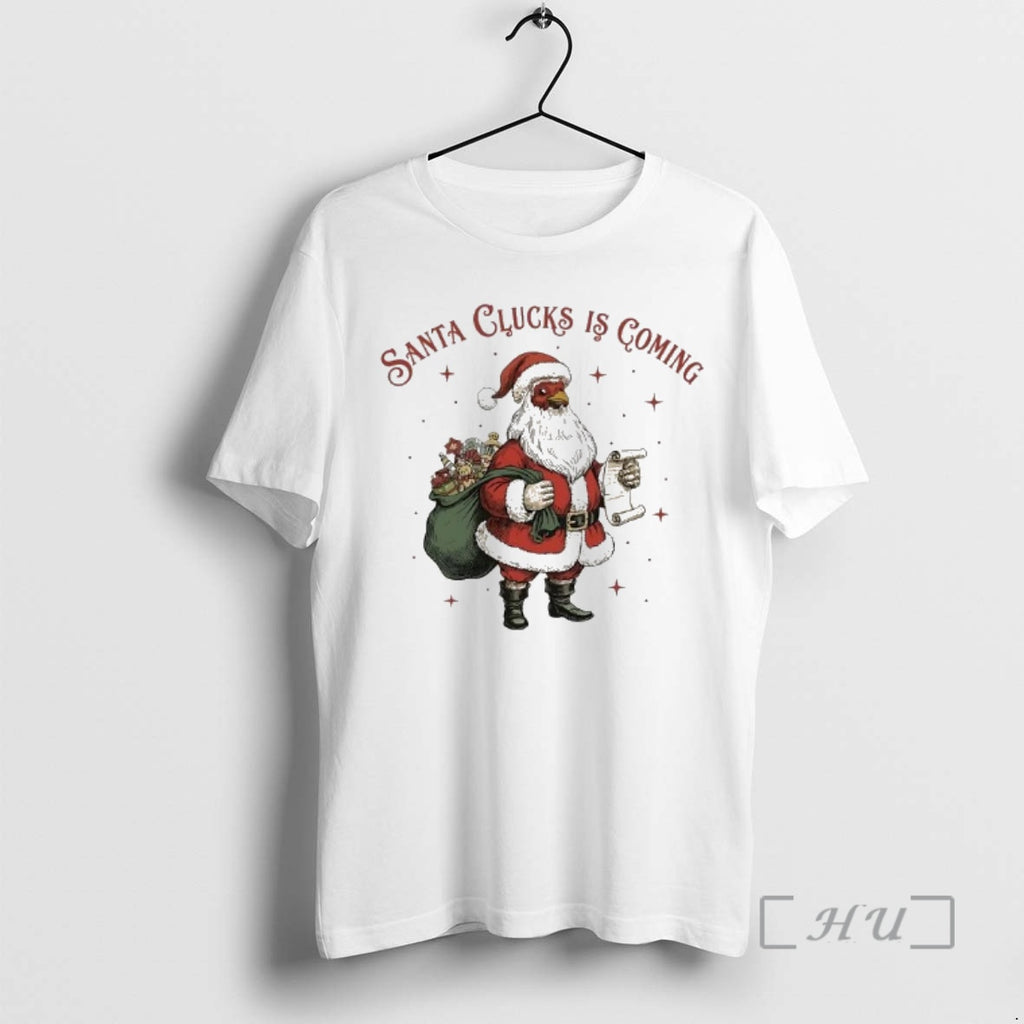 Officials Chicken Santa Clucks Is Coming Christmas T-Shirts, Hoodie, Sweatshirt | DripVista.com