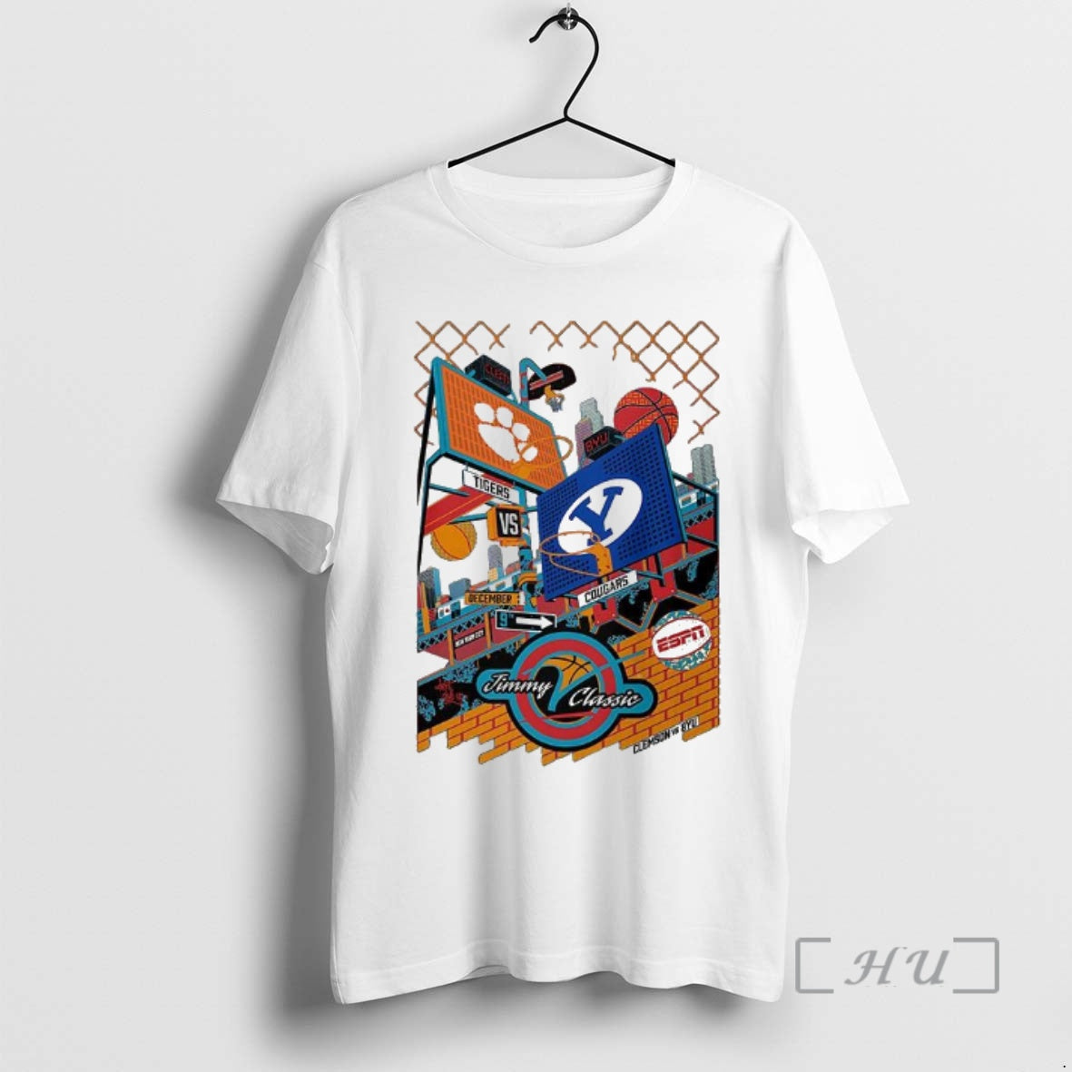 Officials Clemson Tigers Vs Byu Cougars Jimmy V Classic New York City 2025 Premium T-Shirts, Hoodie, Sweatshirt