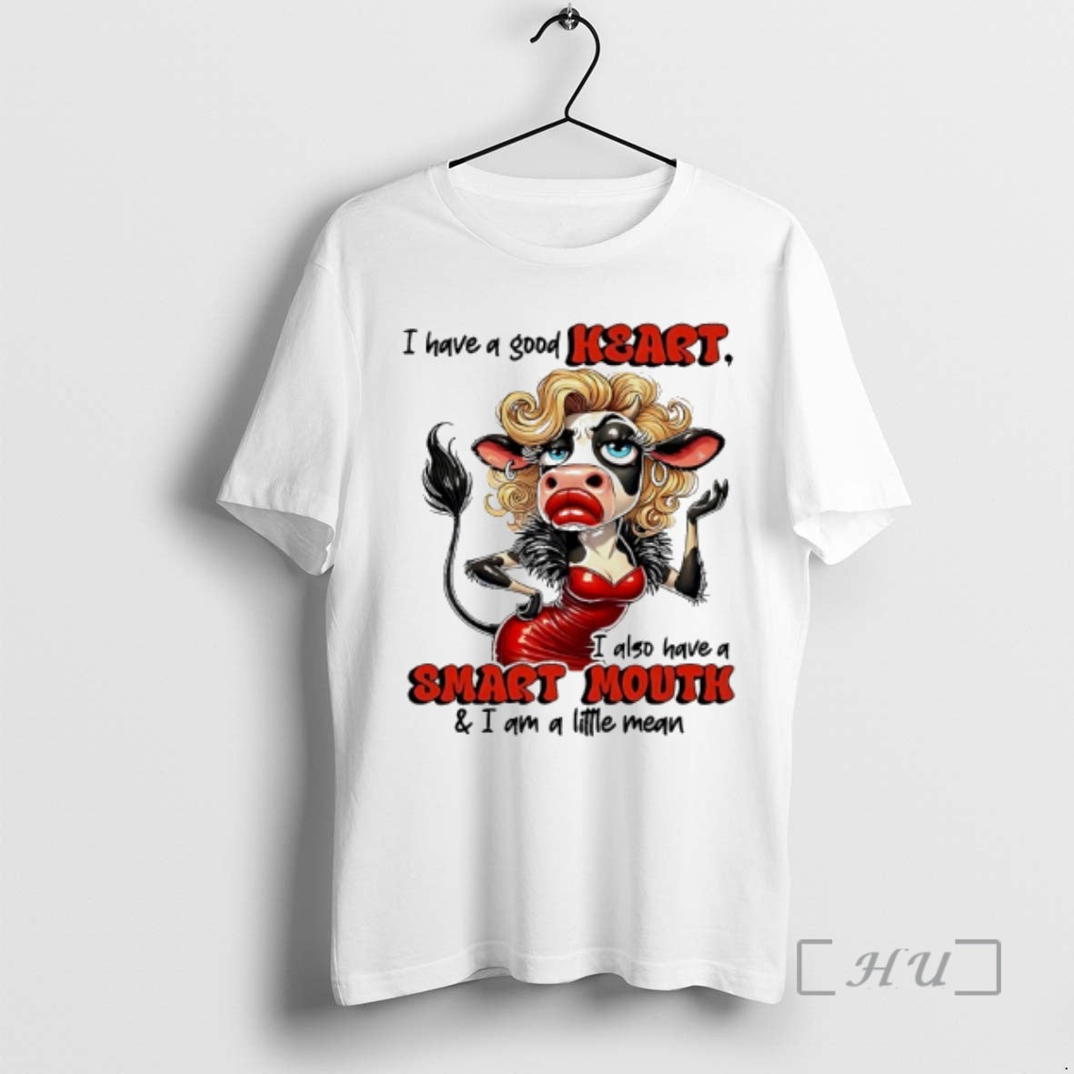 Officials Cow Have A Good Heart I Also Have A Smart Mouth I Am T-Shirts, Hoodie, Sweatshirt | DripVista.com