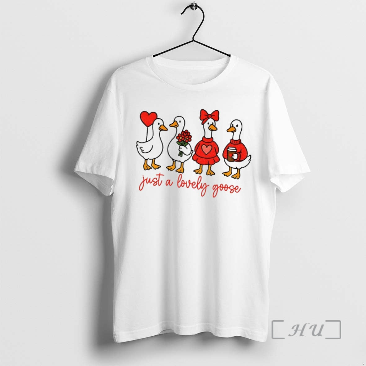 Officials Cute Lovely Goose Coquette Valentine Just A Lovely Goose T-Shirts, Hoodie, Sweatshirt | DripVista.com