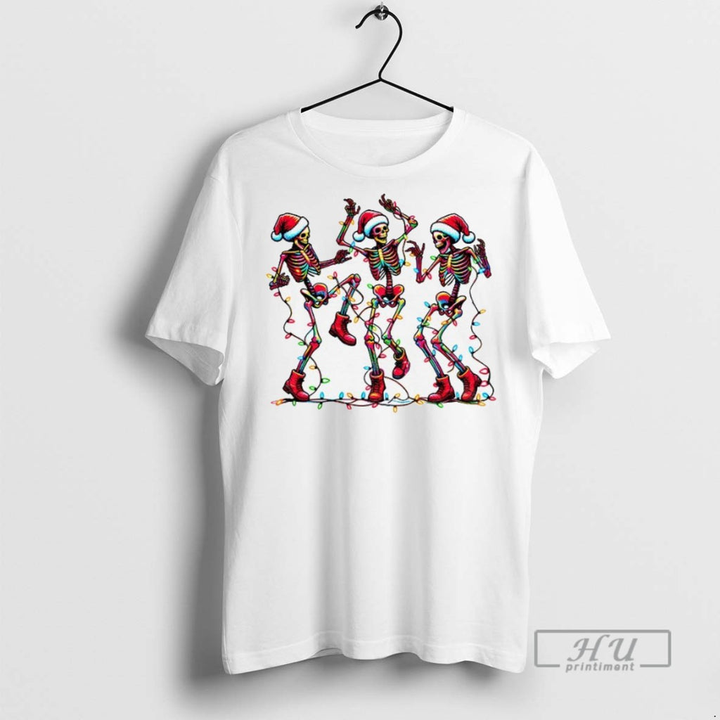 Officials Dancing Skeleton Santa Hat Merry Christmas 2025 T Shirt Sweatshirt Hoodies