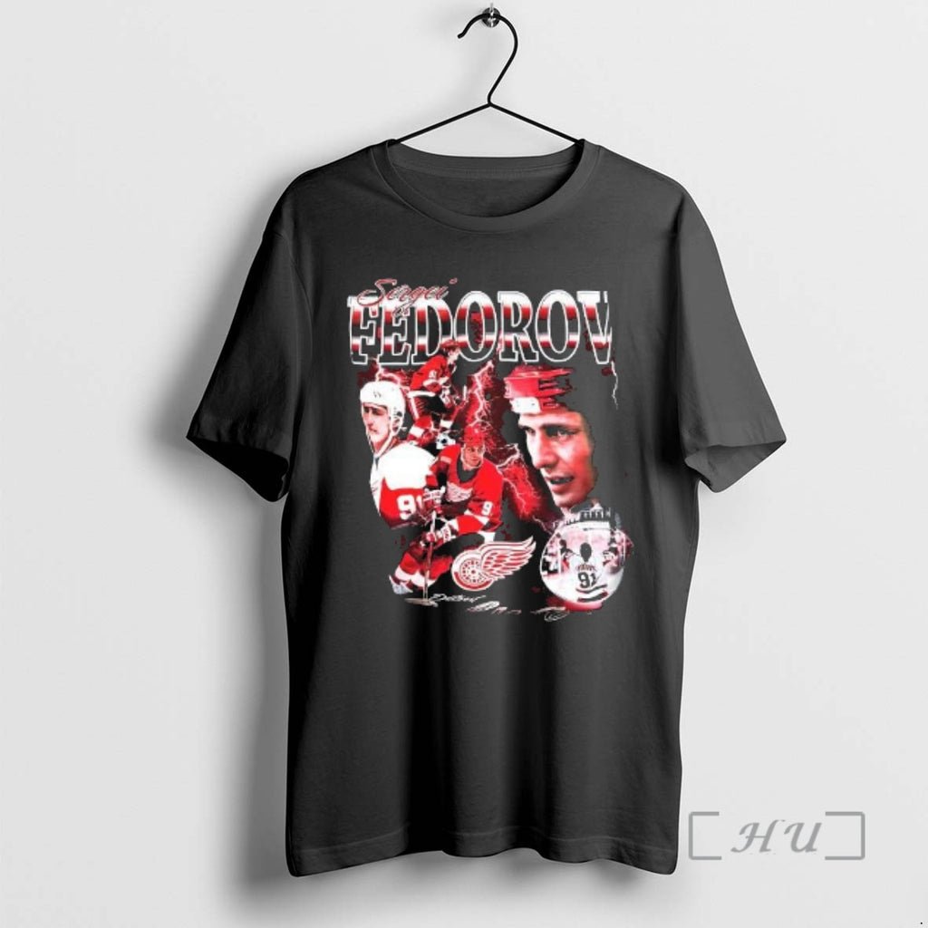 Officials Detroit Red Wings Sergei Fedorov Graphic T-Shirts, Hoodie, Sweatshirt | DripVista.com