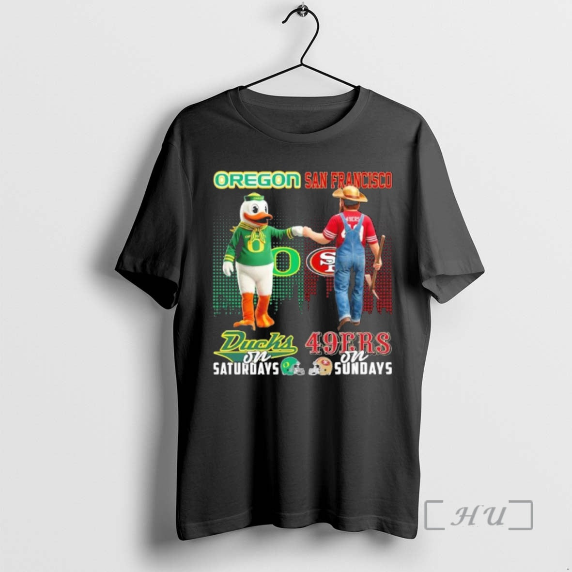Officials Ducks Vs 49ers Mascot On Saturdays And On Sundays T-Shirts, Hoodie, Sweatshirt | DripVista.com