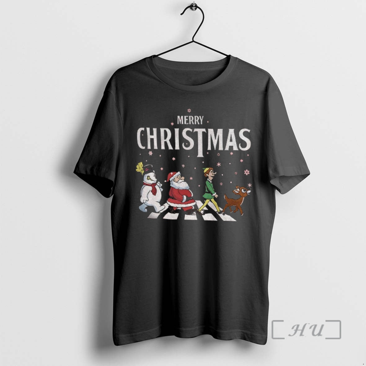 Officials Elf Santa And Snowman Abbey Road Merry Christmas T-Shirts, Hoodie, Sweatshirt | DripVista.com