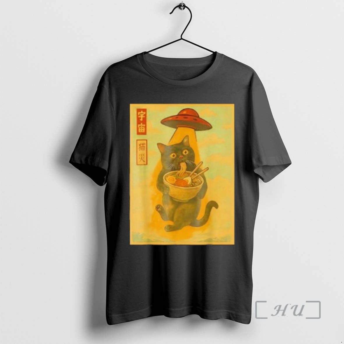 Officials Funny Cat Ramen Ufo Japanese Anime T-Shirts, Hoodie, Sweatshirt | DripVista.com