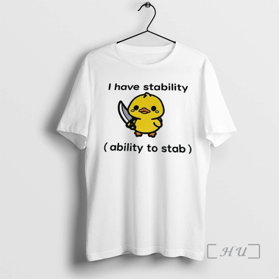 Officials Funny Duck Hold Knife I Have Stability Ability To Stab Premium T Shirts Sweater Hoodie, Sweatshirt | DripVista.com