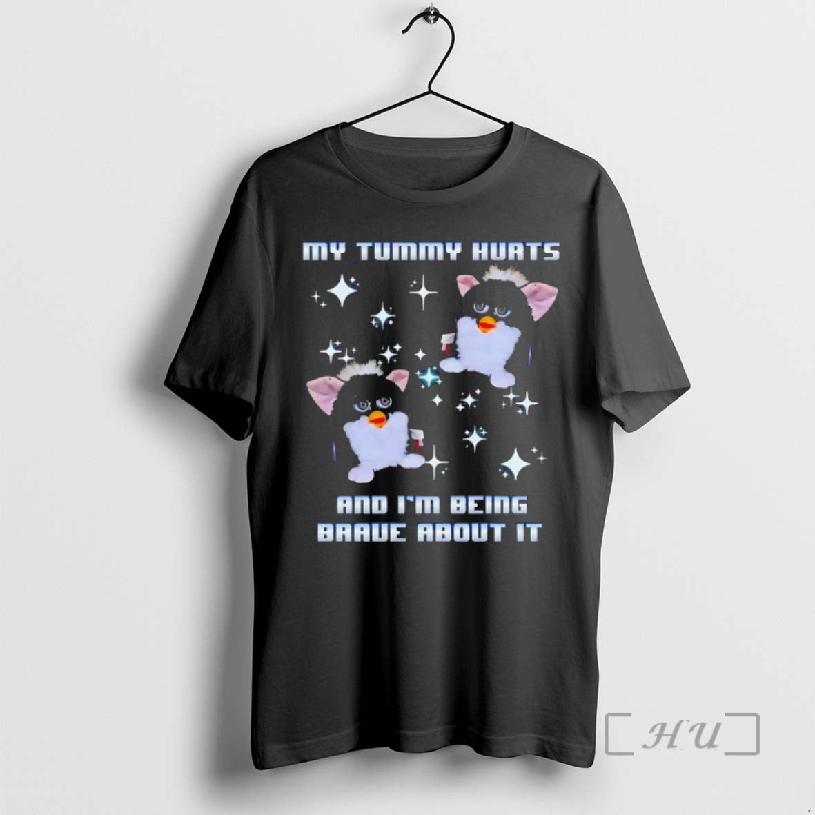 Officials Furby My Tummy Hurts And Im Being Brave About It Premium T Shirts Sweater Hoodie, Sweatshirt | DripVista.com