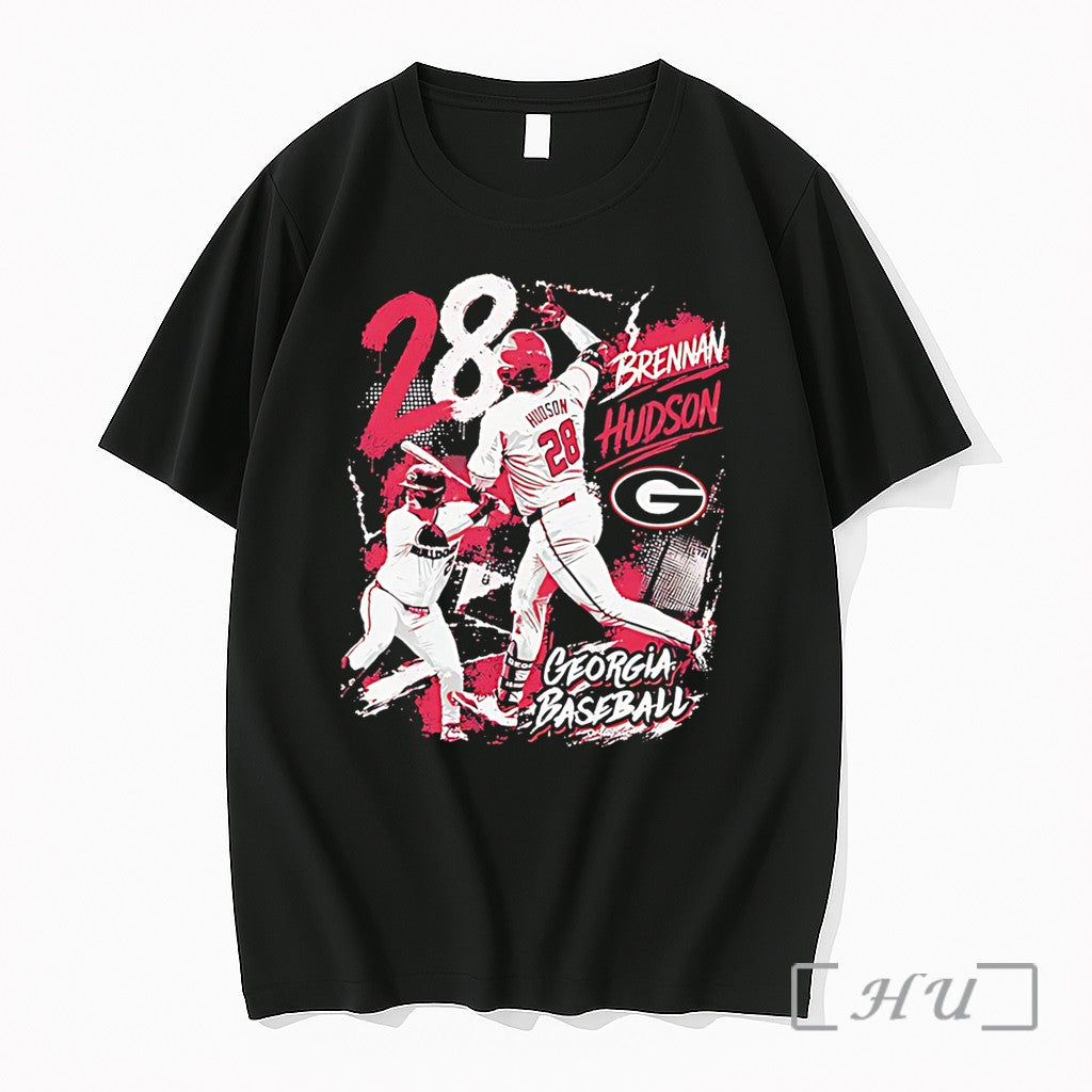 Officials Georgia Bulldogs Brenna Hudson Number 28 Player Collage Tee