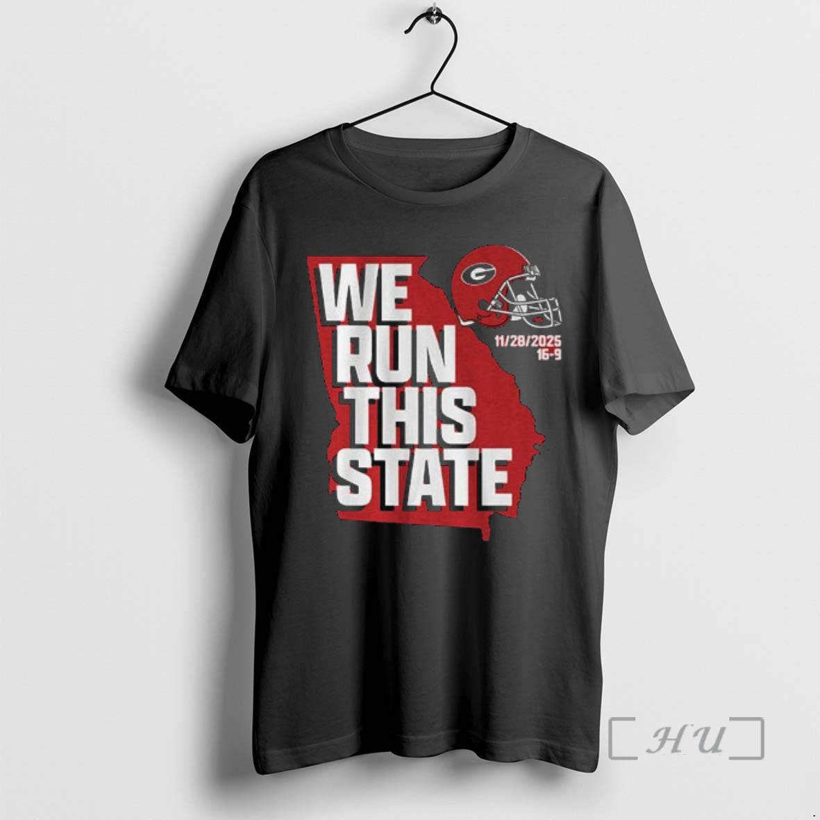 Officials Georgia Football We Run This State 2025 Score 16 9 Premium T Shirts Sweater Hoodie, Sweatshirt | DripVista.com