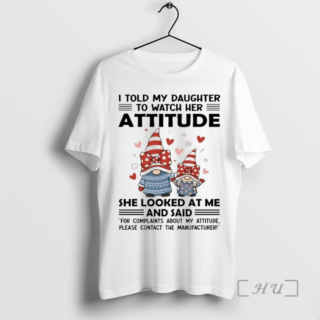 Officials Gnome I Told My Daughter To Watch Her Attitude Circle Premium T Shirts Sweater Hoodie, Sweatshirt | DripVista.com