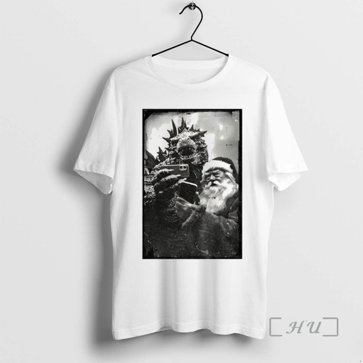 Officials Godzilla Santa Claus Vintage Selfie Photo T-Shirts, Hoodie, Sweatshirt | DripVista.com