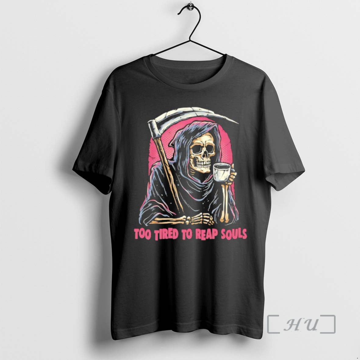 Officials Grim Reaper With Coffee Too Tired To Reap Souls T-Shirts, Hoodie, Sweatshirt | DripVista.com