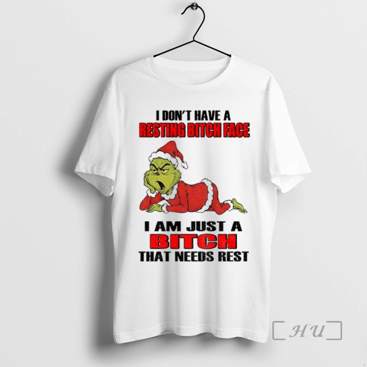 Officials Grinch Santa I Dont Have A Resting Bitch Face I Am Just A Bitch T-Shirts, Hoodie, Sweatshirt | DripVista.com