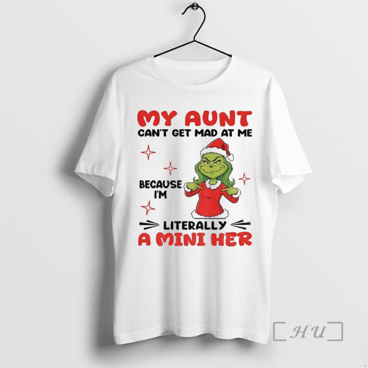 Officials Grinch Santa Hat My Aunt Cant Get Mad At Me Because Im Literally T-Shirts, Hoodie, Sweatshirt | DripVista.com