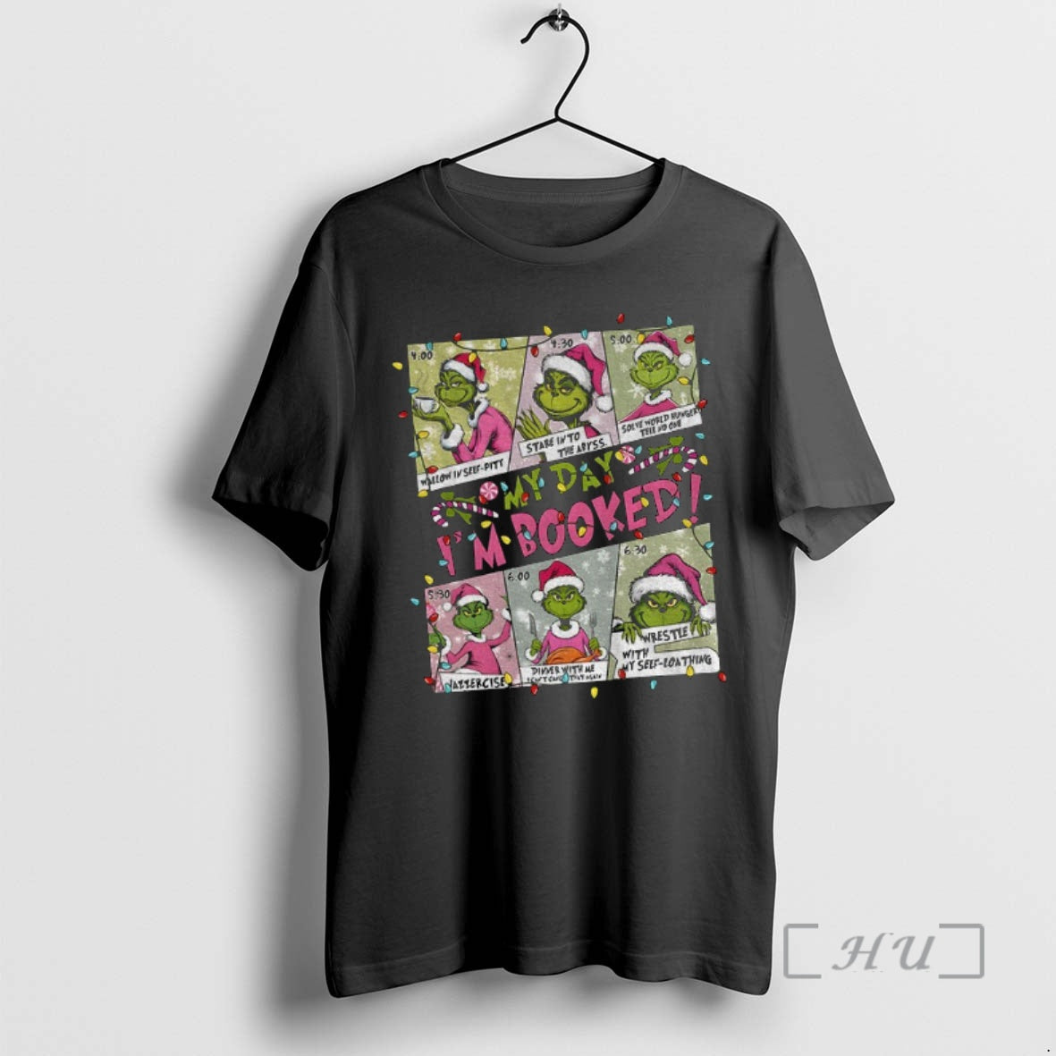 Officials Grinch Santa Hat My Day Im Booked Merry Christmas T-Shirts, Hoodie, Sweatshirt | DripVista.com
