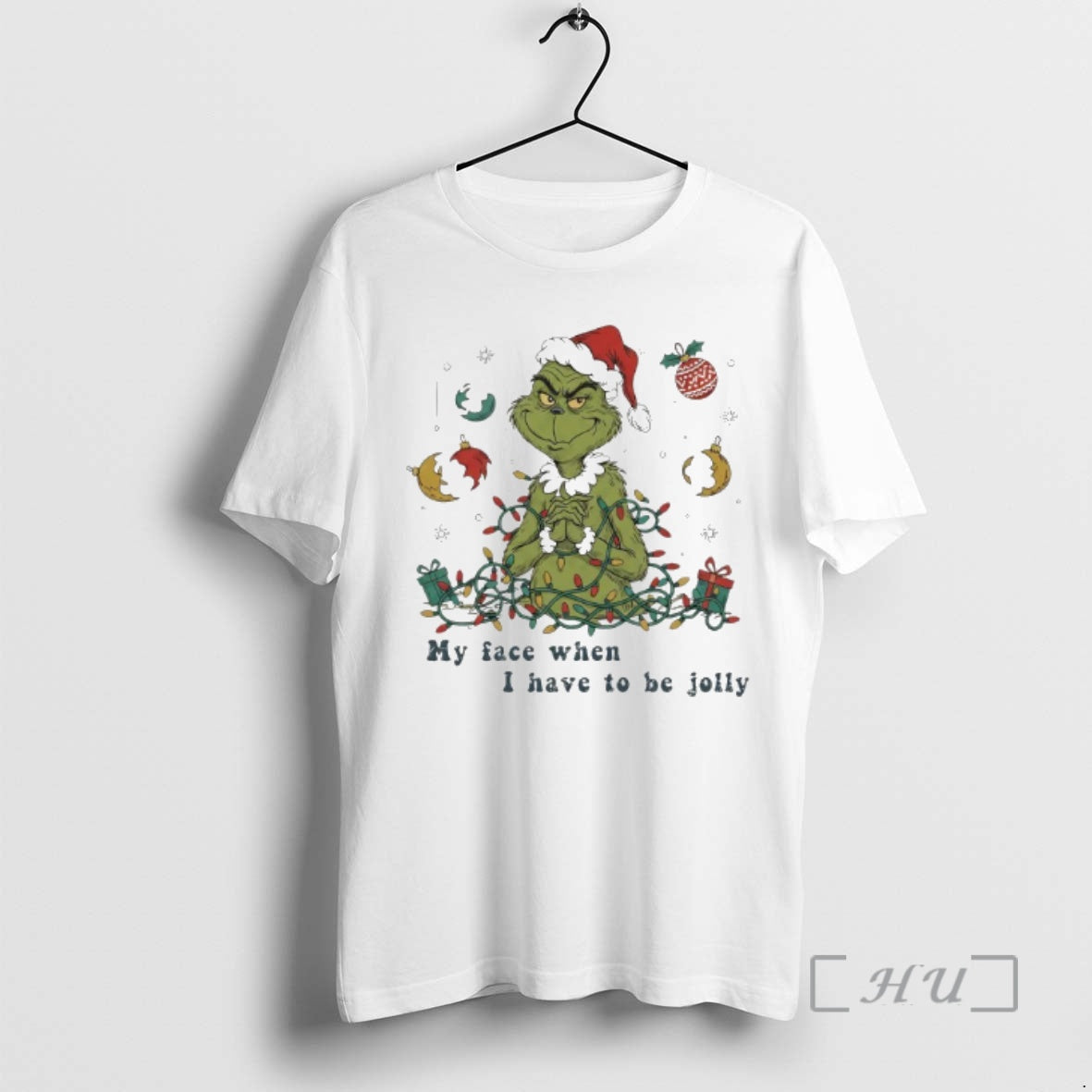 Officials Grinch My Face When I Have To Be Jolly Christmas Premium T Shirts Sweater Hoodie, Sweatshirt | DripVista.com