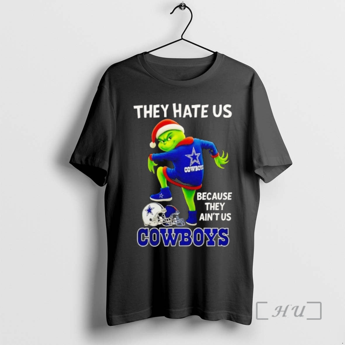 Officials Grinch Wearing Santa Hat They Hate Us Because They Aint Us Dallas Cowboys Premium T-Shirts, Hoodie, Sweatshirt