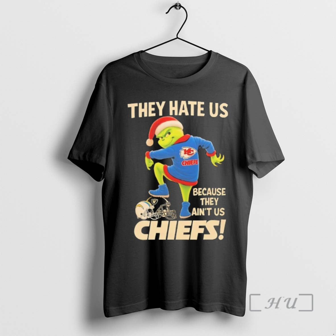 Officials Grinch Wearing Santa Hat They Hate Us Because They Aint Us Kansas City Chiefs T-Shirts, Hoodie, Sweatshirt