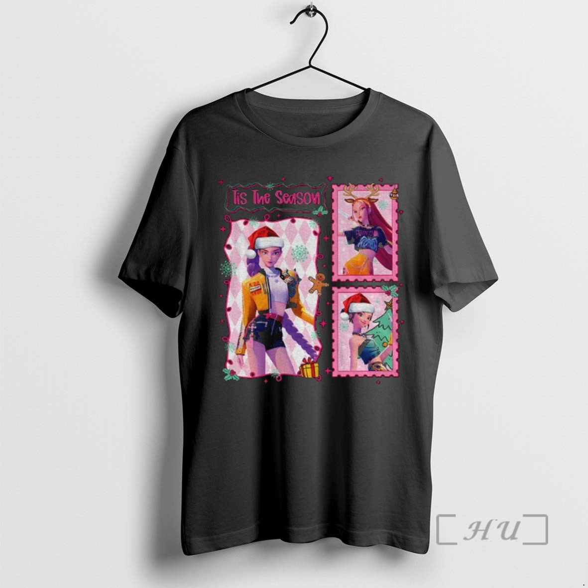 Officials Huntrix Kpop Demon Hunter Tis The Season Merry Xmas 2025 Graphic Premium T Shirts Hoodie, Sweatshirt
