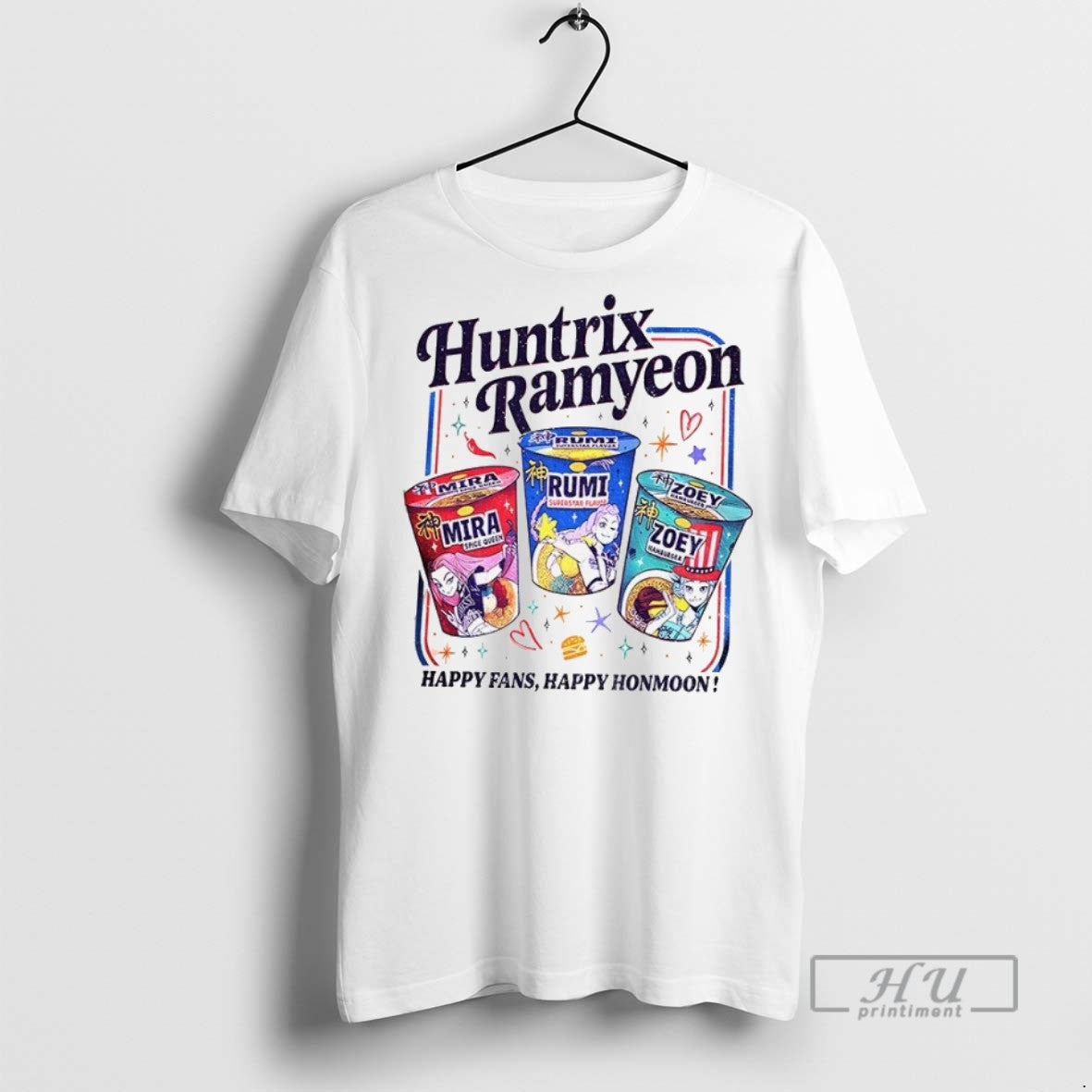 Officials Huntrix Ramyeon Nights Happy Fans Happy Honmoon Noodle Kpop 2025 T Shirt Sweatshirt Hoodies