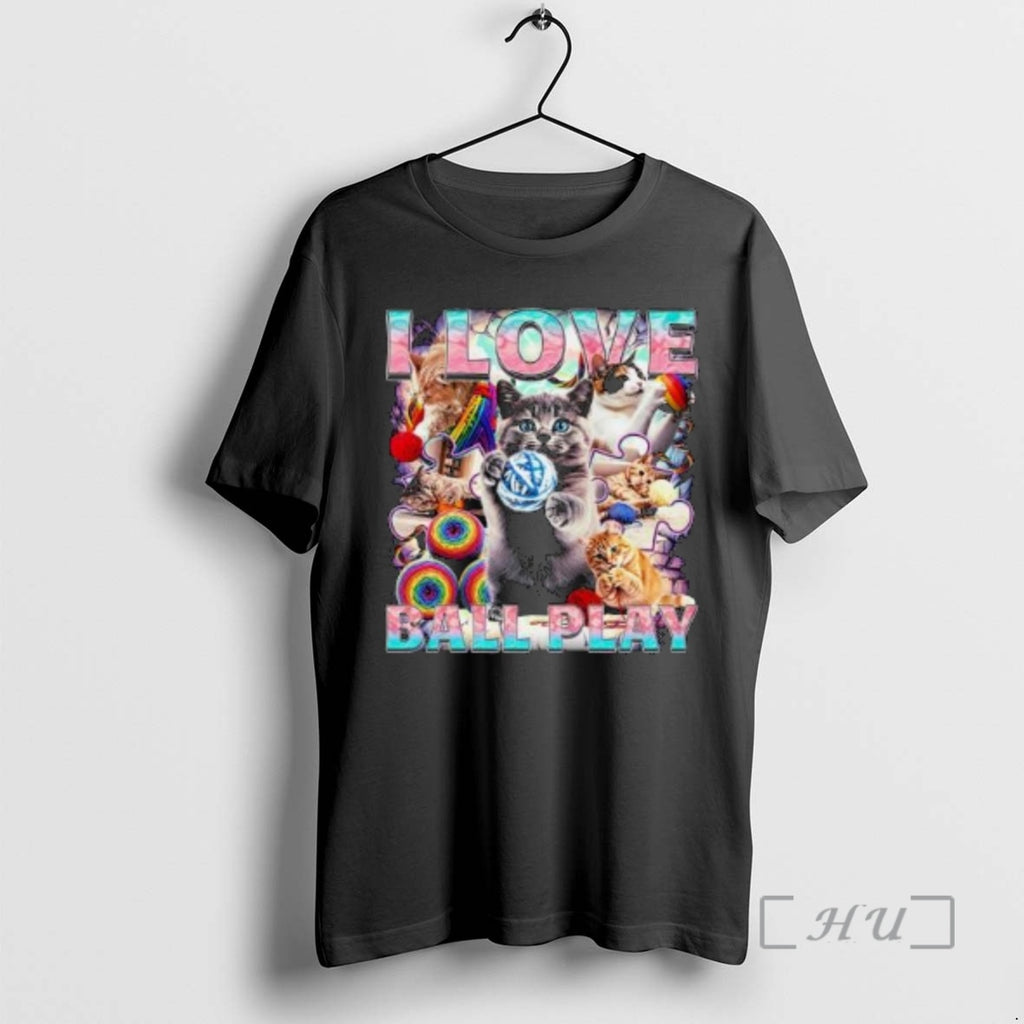 Officials I Love Ball Play Cat Circle Black T-Shirts, Hoodie, Sweatshirt | DripVista.com