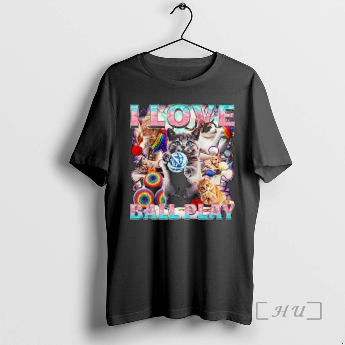 Officials I Love Ball Play Cat Circle Black T-Shirts, Hoodie, Sweatshirt | DripVista.com
