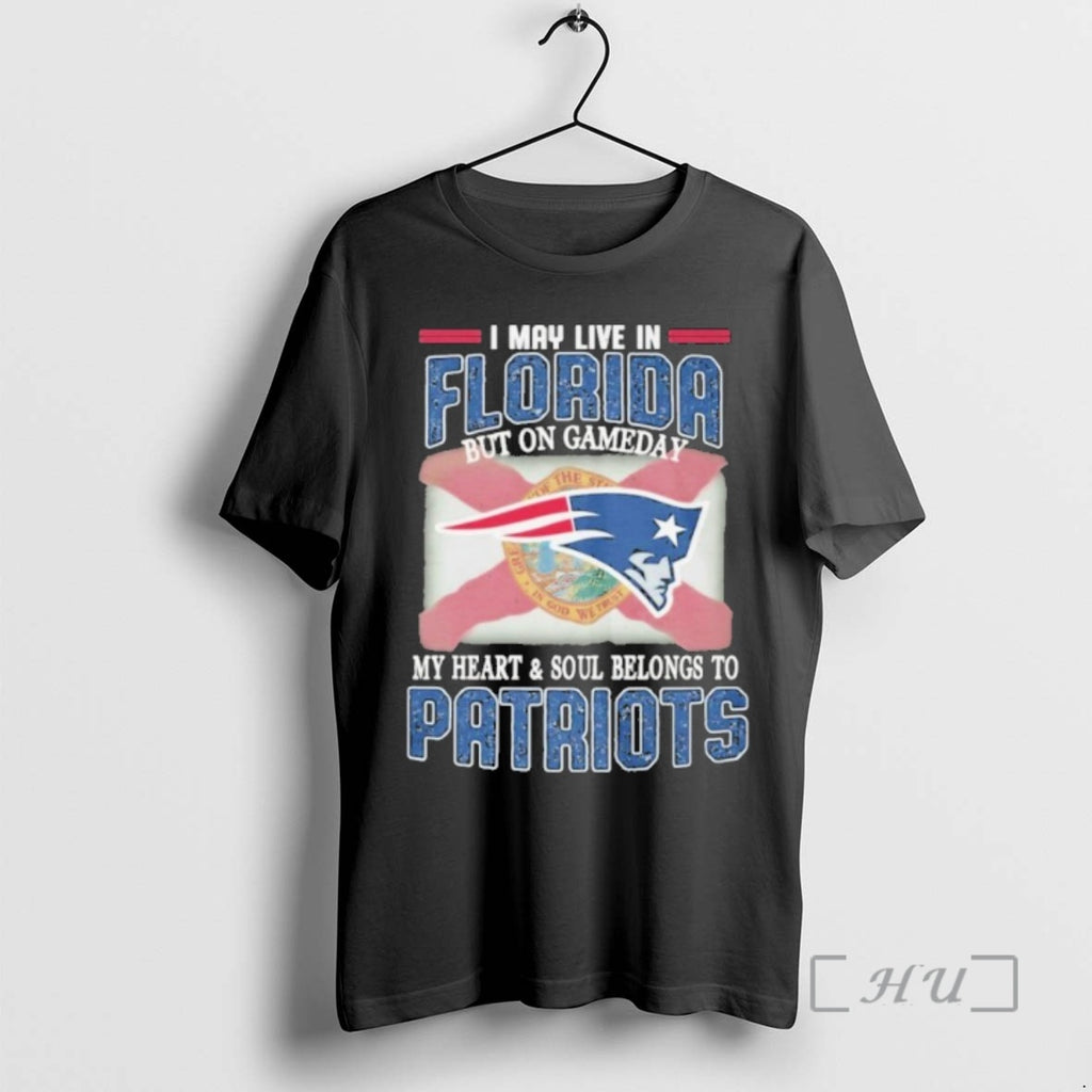 Officials I May Live In Florida But On Game Day Flag My Heart Soul Belongs T-Shirts, Hoodie, Sweatshirt | DripVista.com