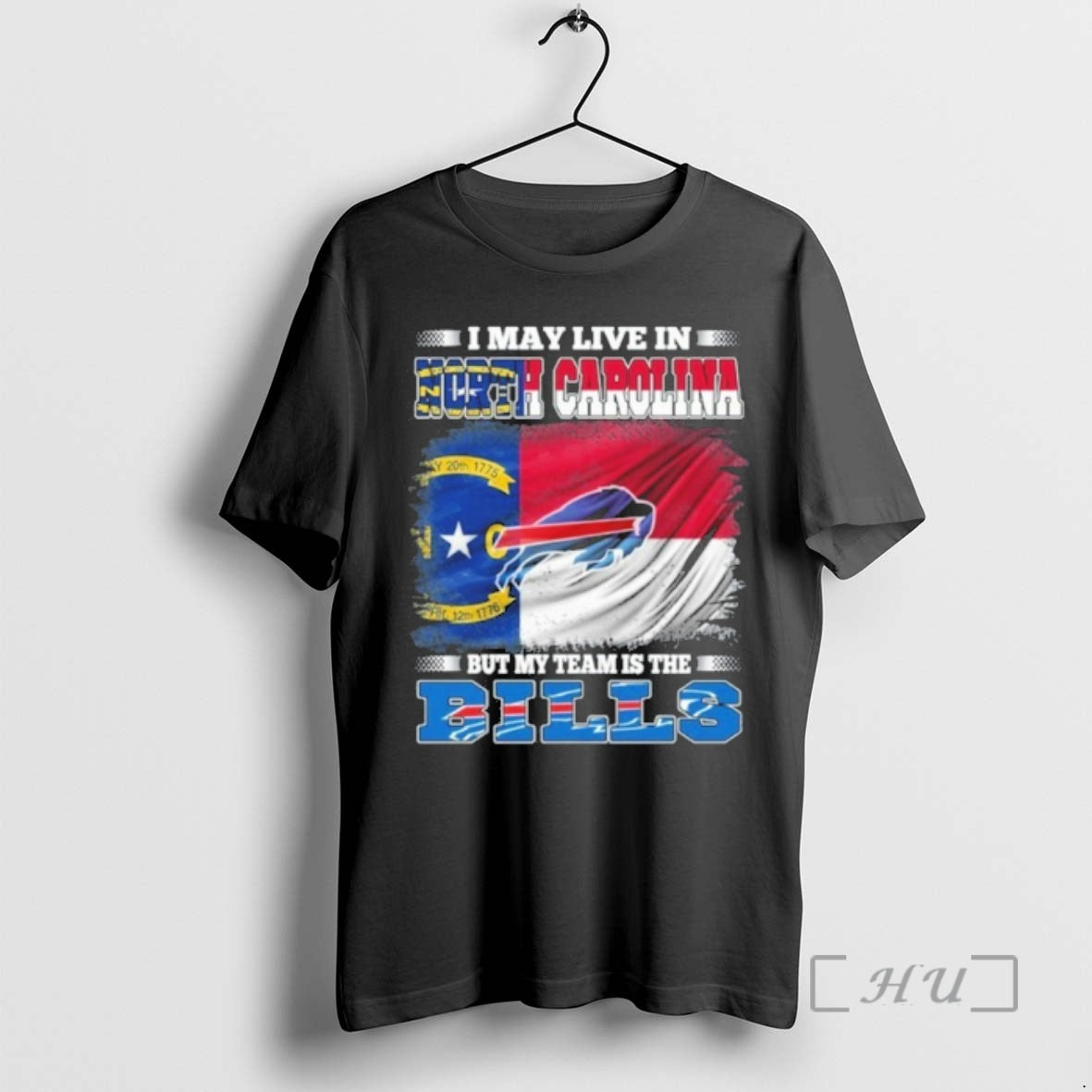 Officials I May Live In North Carolina But My Team Is The Bills Premium T-Shirts, Hoodie, Sweatshirt | DripVista.com
