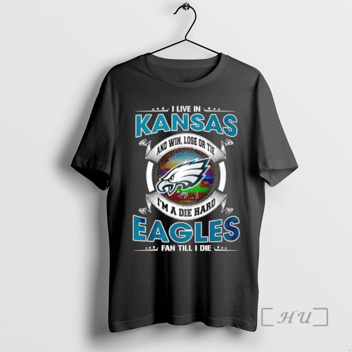 Officials I Live In Kansas And Win Lose Or Tie Im A Die Hard Philadelphia T-Shirts, Hoodie, Sweatshirt | DripVista.com