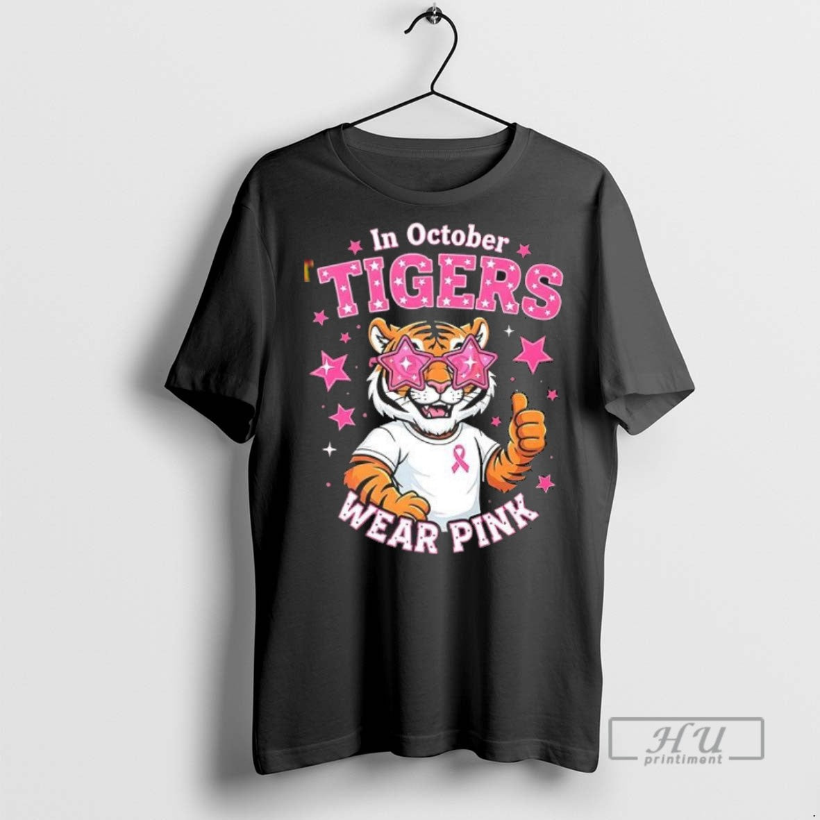 Officials In October Tigers Wear Pink Breast Cancer Awareness School Spirit T Shirt Sweatshirt Hoodies