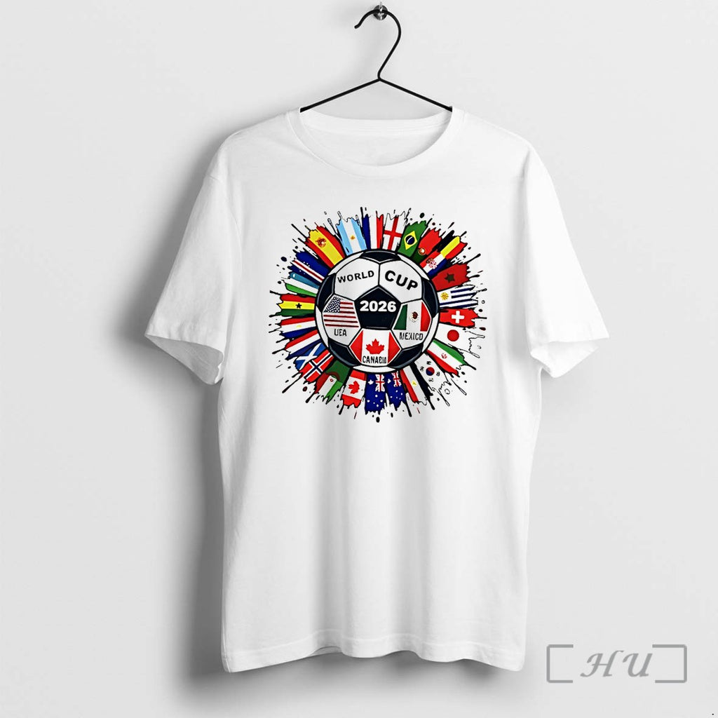Officials International Soccer Flags World Cup 2026 Usa Mexico Canada Football Team Premium T Shirts