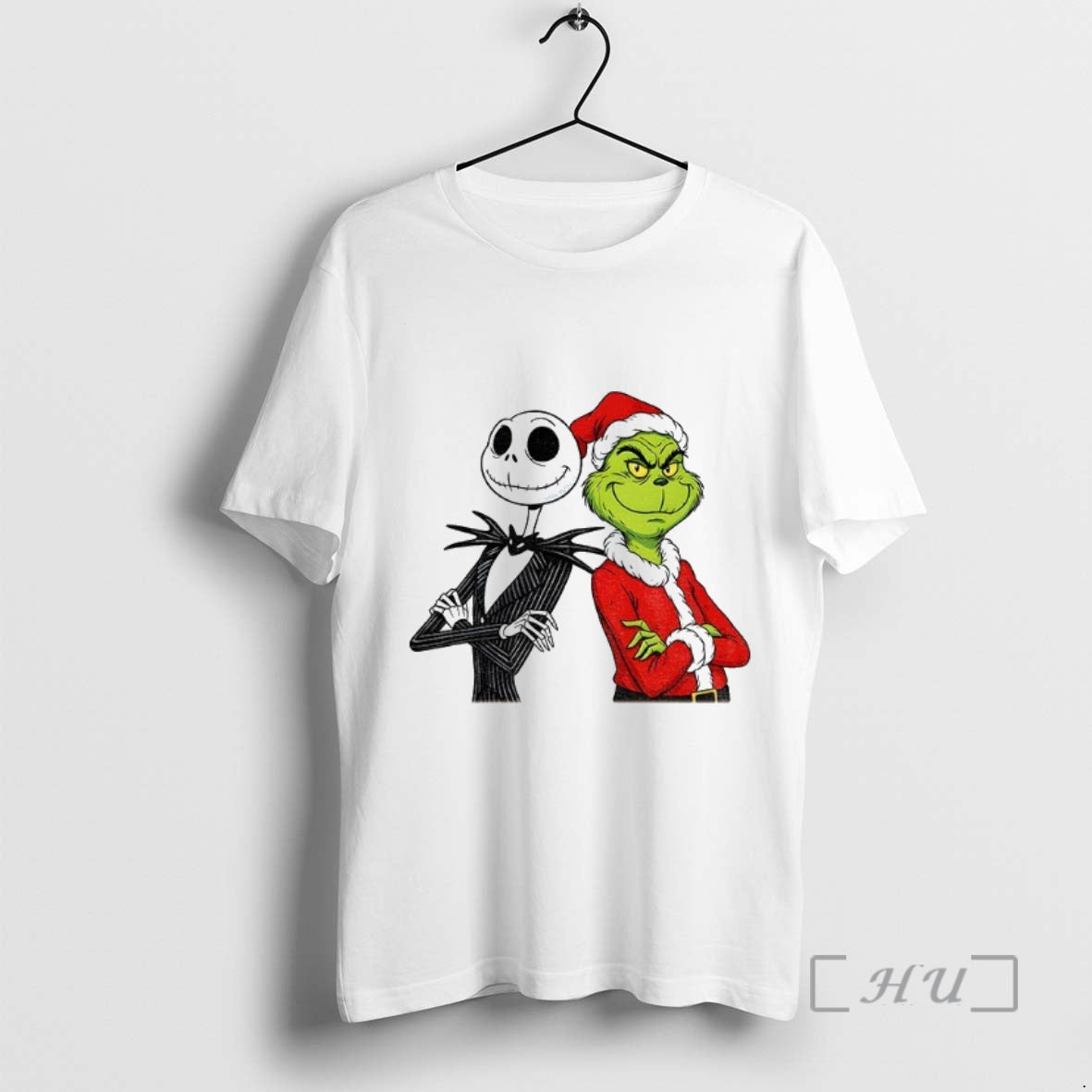 Officials Jack Skellington And Grinch Santa Hat Merry Christmas T-Shirts, Hoodie, Sweatshirt | DripVista.com