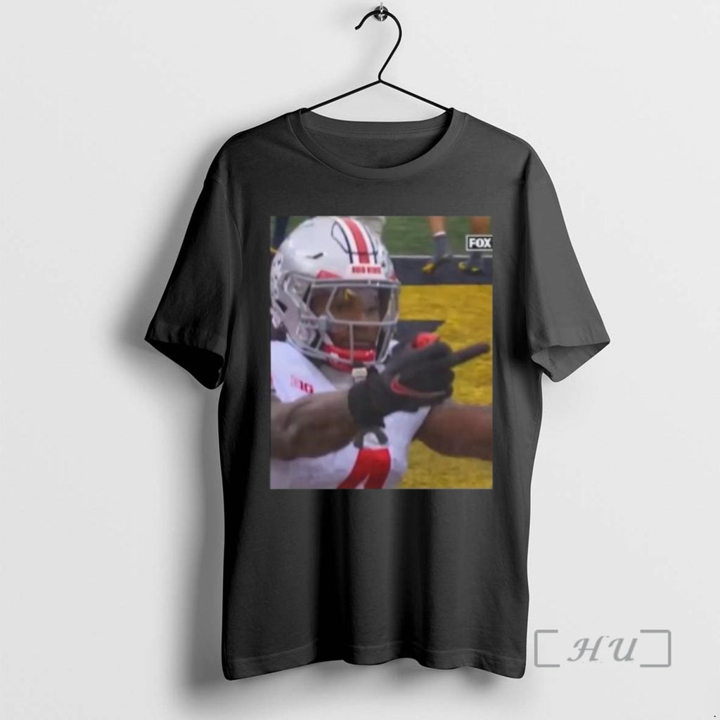 Officials Jeremiah Smith Middle Finger Circle Black T-Shirts, Hoodie, Sweatshirt | DripVista.com