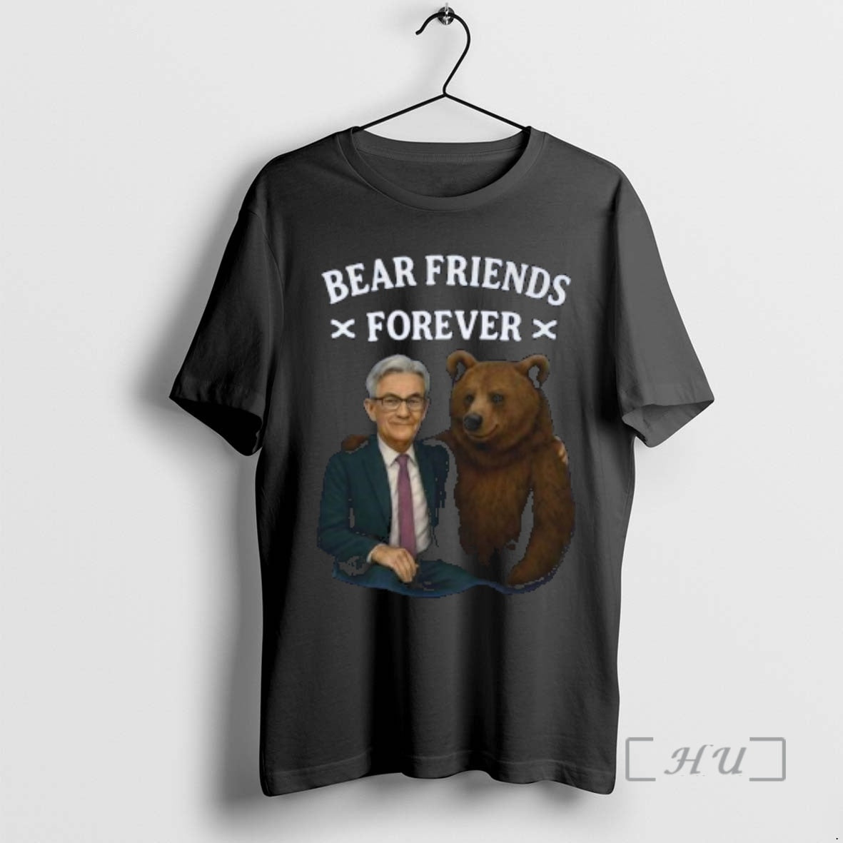 Officials Jerome Powell Bear Friends Forever Circle Black T-Shirts, Hoodie, Sweatshirt | DripVista.com
