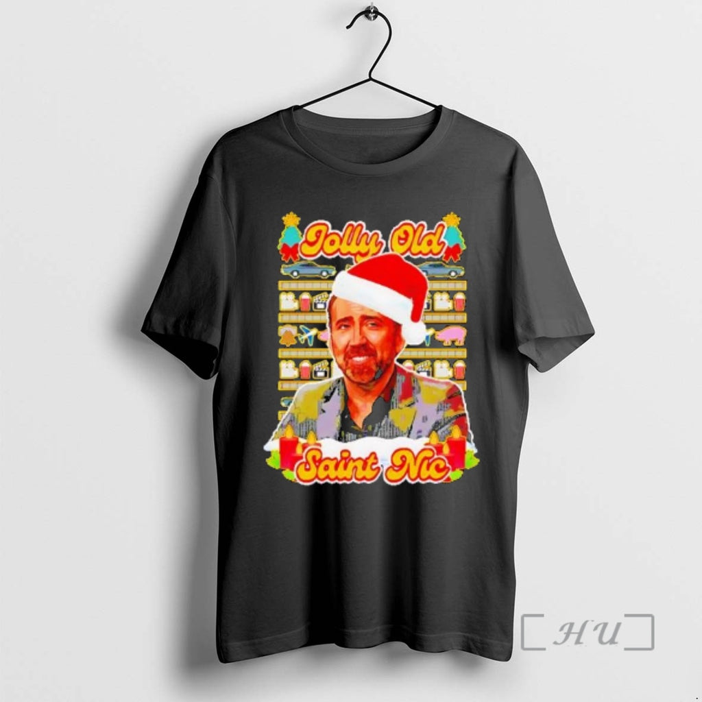 Officials Jolly Old Saint Nic Christmas Nicholas Cage T-Shirts, Hoodie, Sweatshirt | DripVista.com