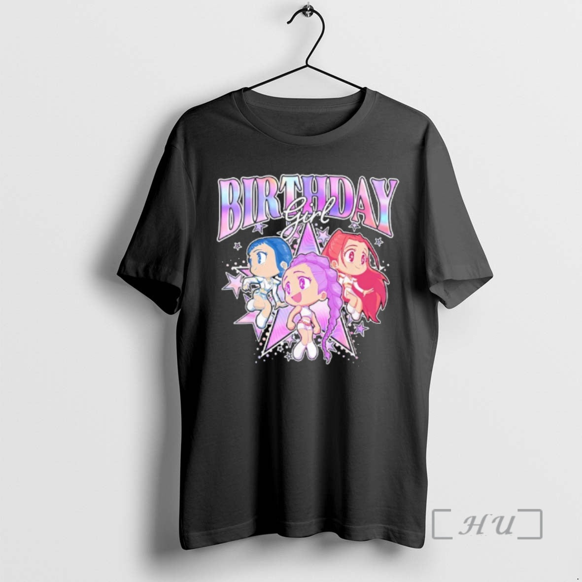 Officials Kpop Demon Hunters Birthday Girl Adorable Chibi Group Shot T-Shirts, Hoodie, Sweatshirt | DripVista.com