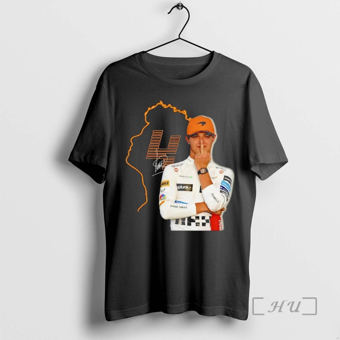 Officials Lando Norris Middle Finger Signature T-Shirts, Hoodie, Sweatshirt | DripVista.com