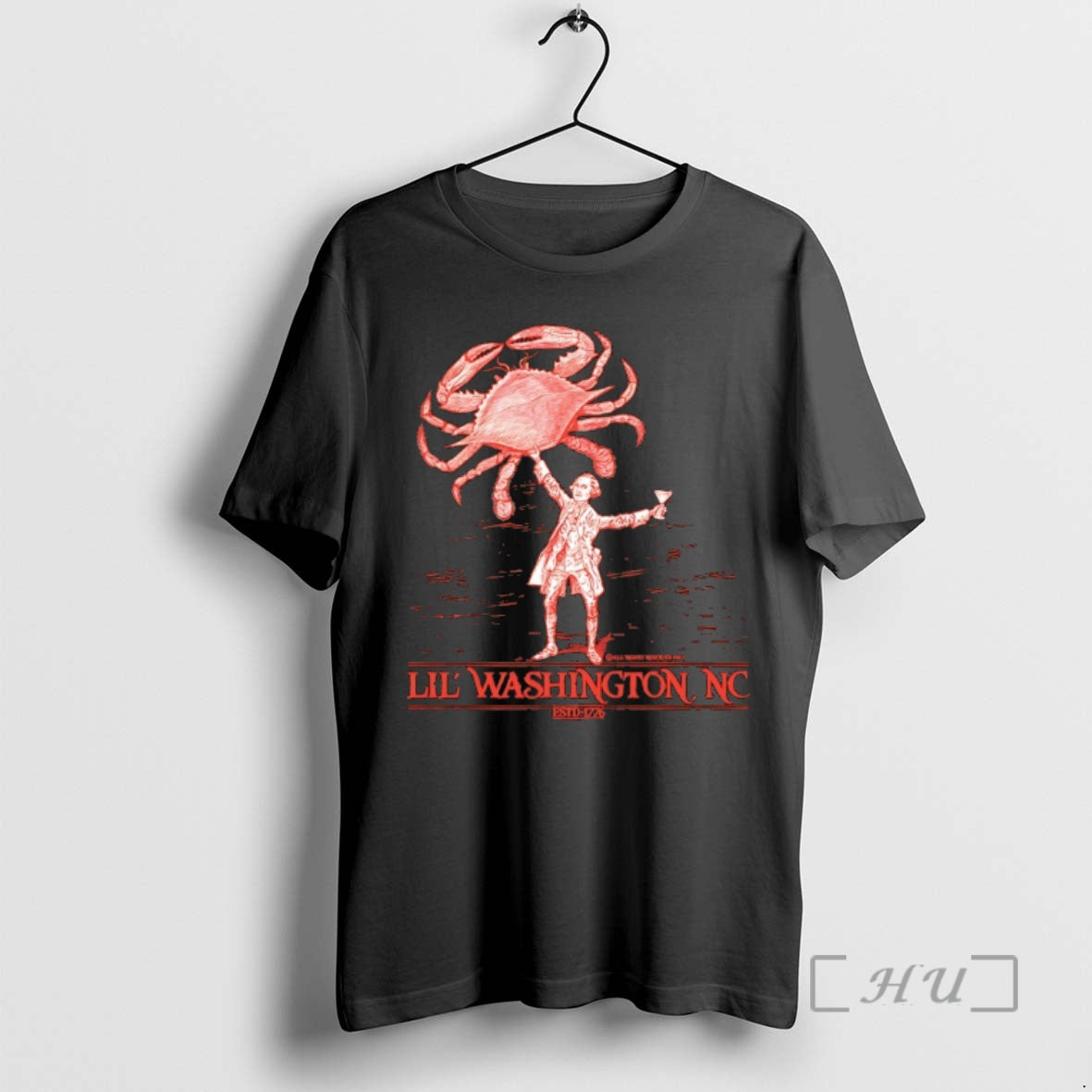 Officials Little George Washington Loves Crab Est 1776 Funny T-Shirts, Hoodie, Sweatshirt | DripVista.com