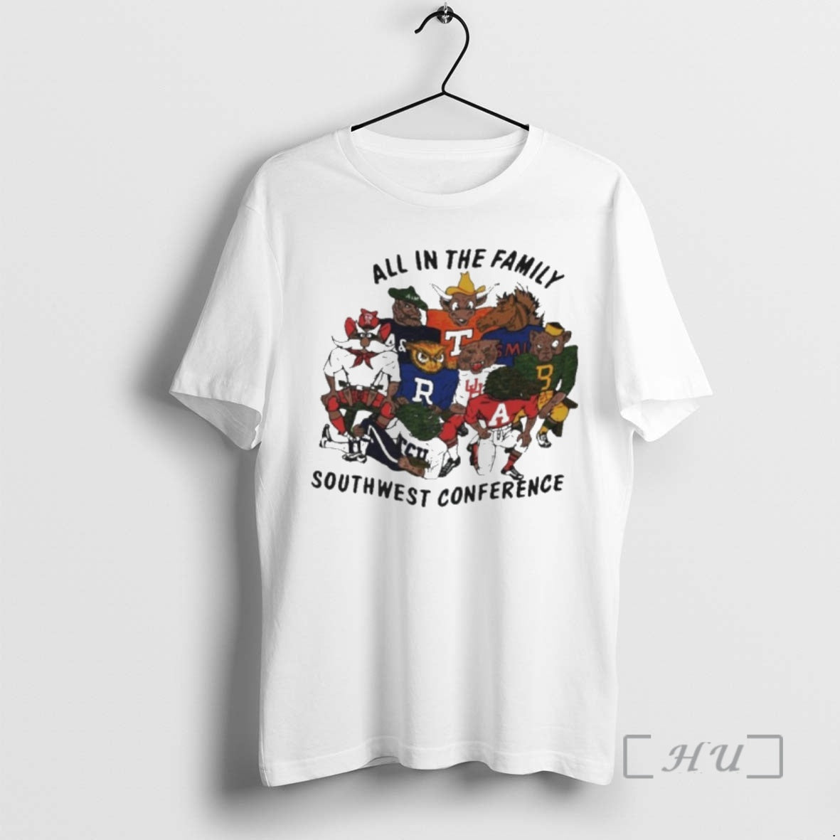 Officials Mascot All In The Family Southwest Conference T-Shirts, Hoodie, Sweatshirt | DripVista.com