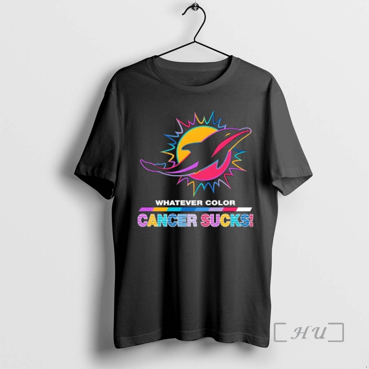 Officials Miami Dolphins Football Whatever Color Cancer Sucks Logo Colors T-Shirts, Hoodie, Sweatshirt | DripVista.com