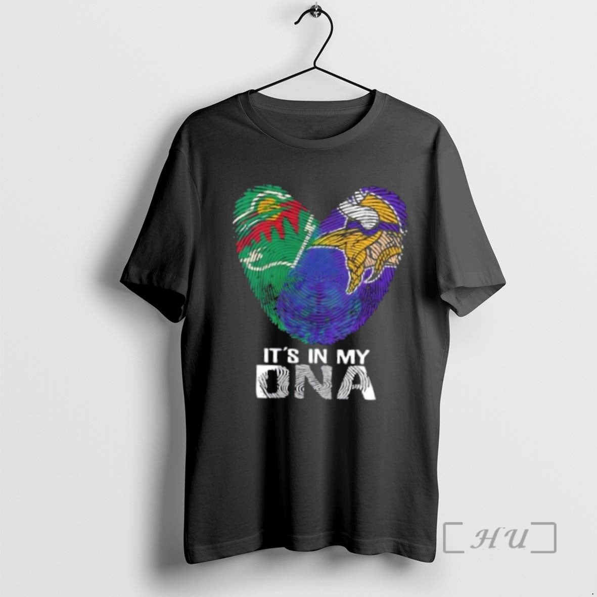 Officials Minnesota Sports Wild X Vikings Its In My Dna Fingerprint Heart Premium T Shirts Hoodie, Sweatshirt | DripVista.com