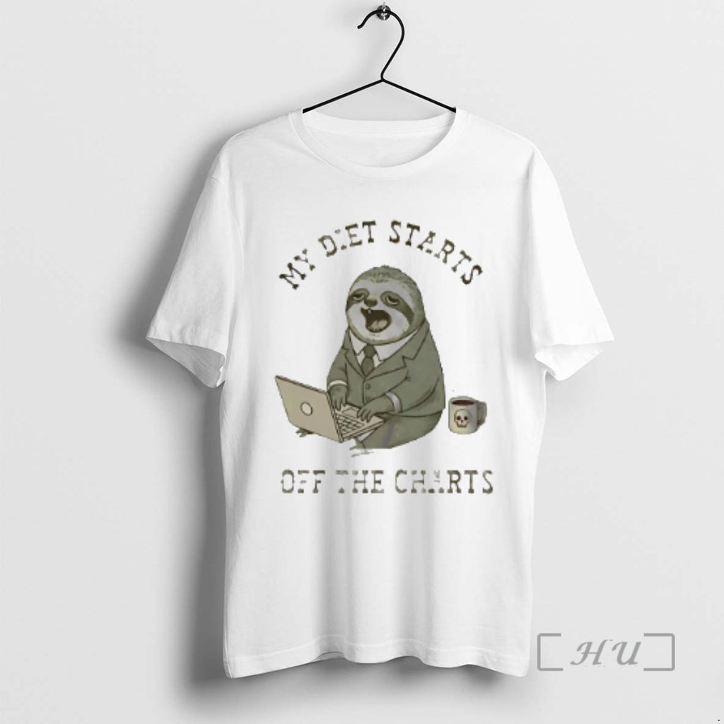 Officials My Diet Starts Off The Charts Sloth T-Shirts, Hoodie, Sweatshirt | DripVista.com