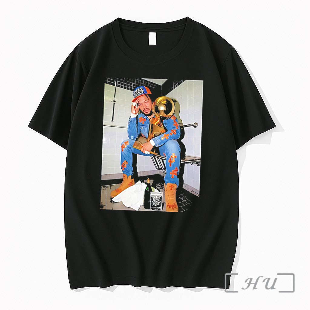 Officials Ny Knicks Jalen Brunson Holding Golden Trophy Tee