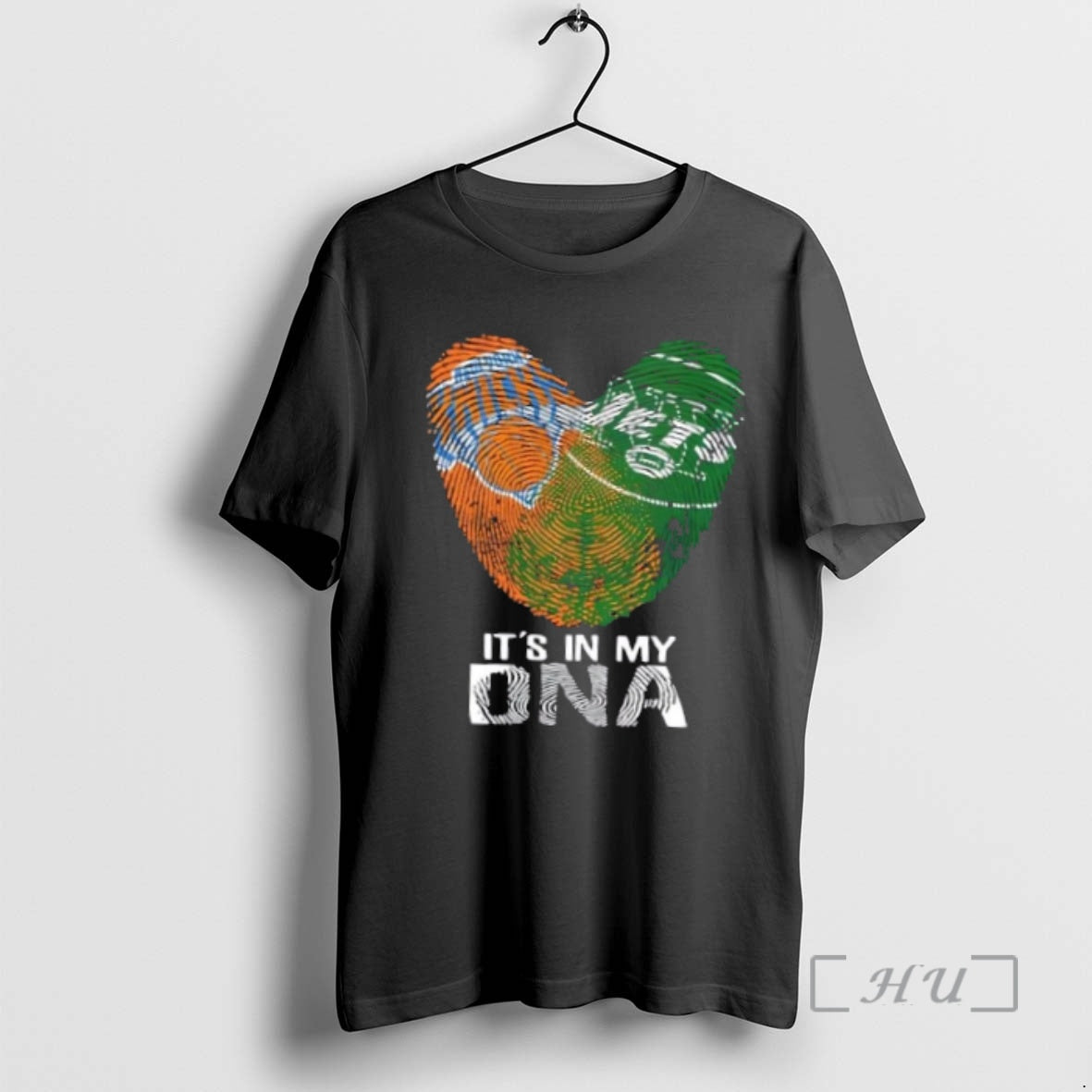 Officials New York City Sports Knicks X Jets Its In My Dna Fingerprint Heart Premium T-Shirts, Hoodie, Sweatshirt