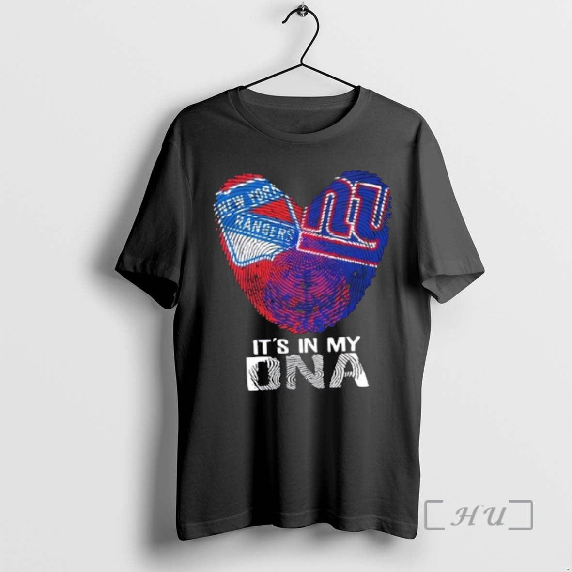 Officials New York City Sports Rangers X Giants Its In My Dna Fingerprint Heart Premium T-Shirts, Hoodie, Sweatshirt