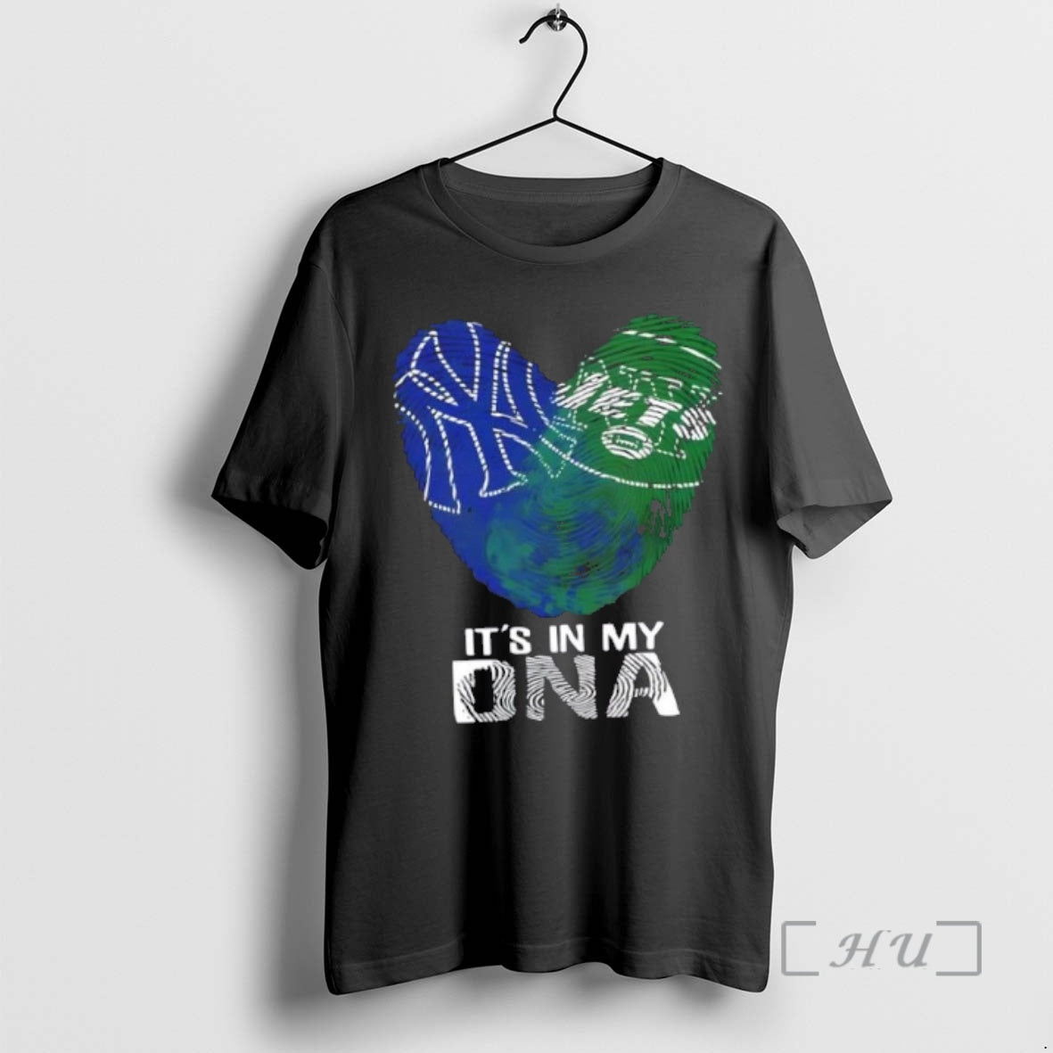 Officials New York City Sports Yankees X Jets Its In My Dna Fingerprint Heart Premium T-Shirts, Hoodie, Sweatshirt