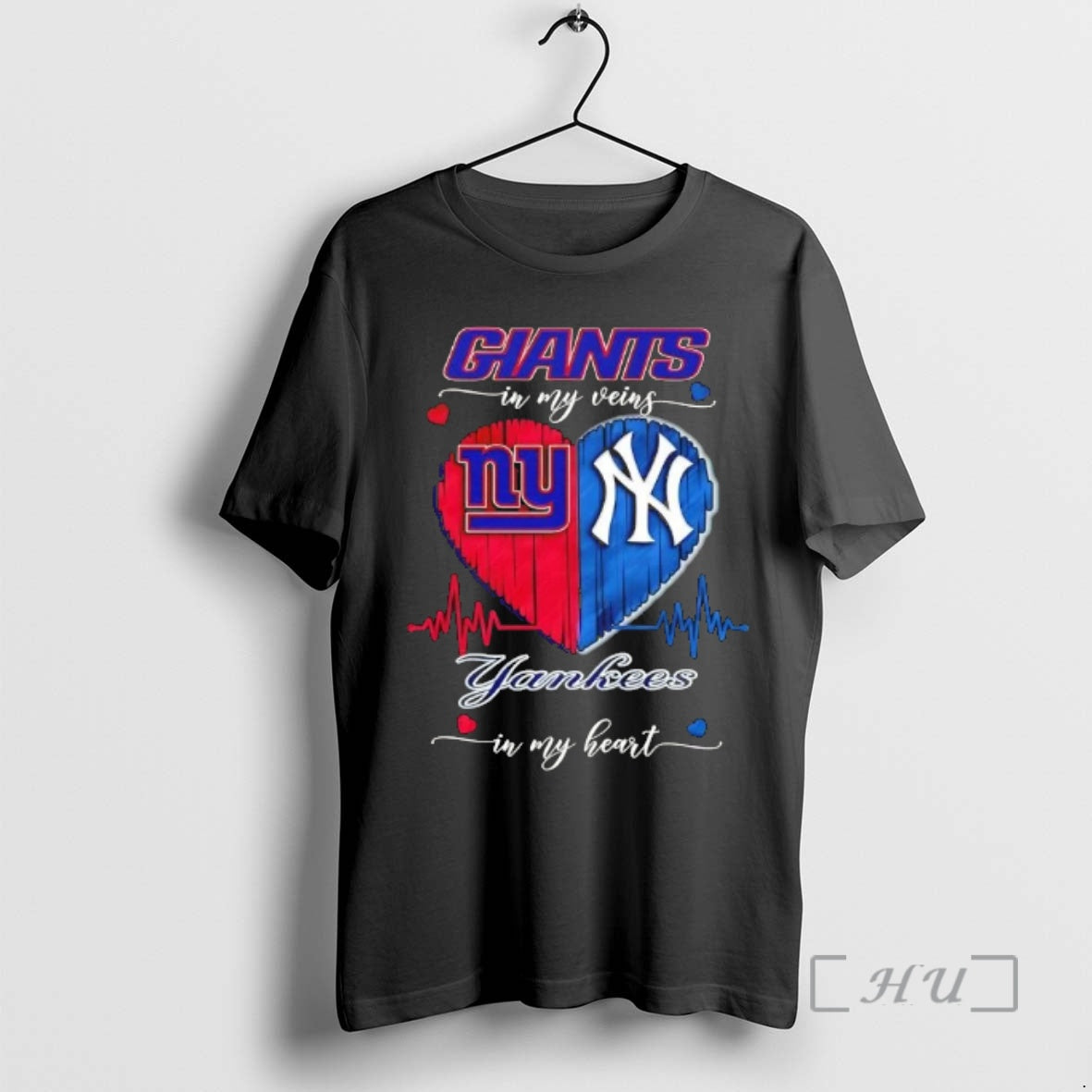 Officials New York Sports Giants In My Veins Yankees In My Heart Premium T Shirts Hoodie, Sweatshirt | DripVista.com