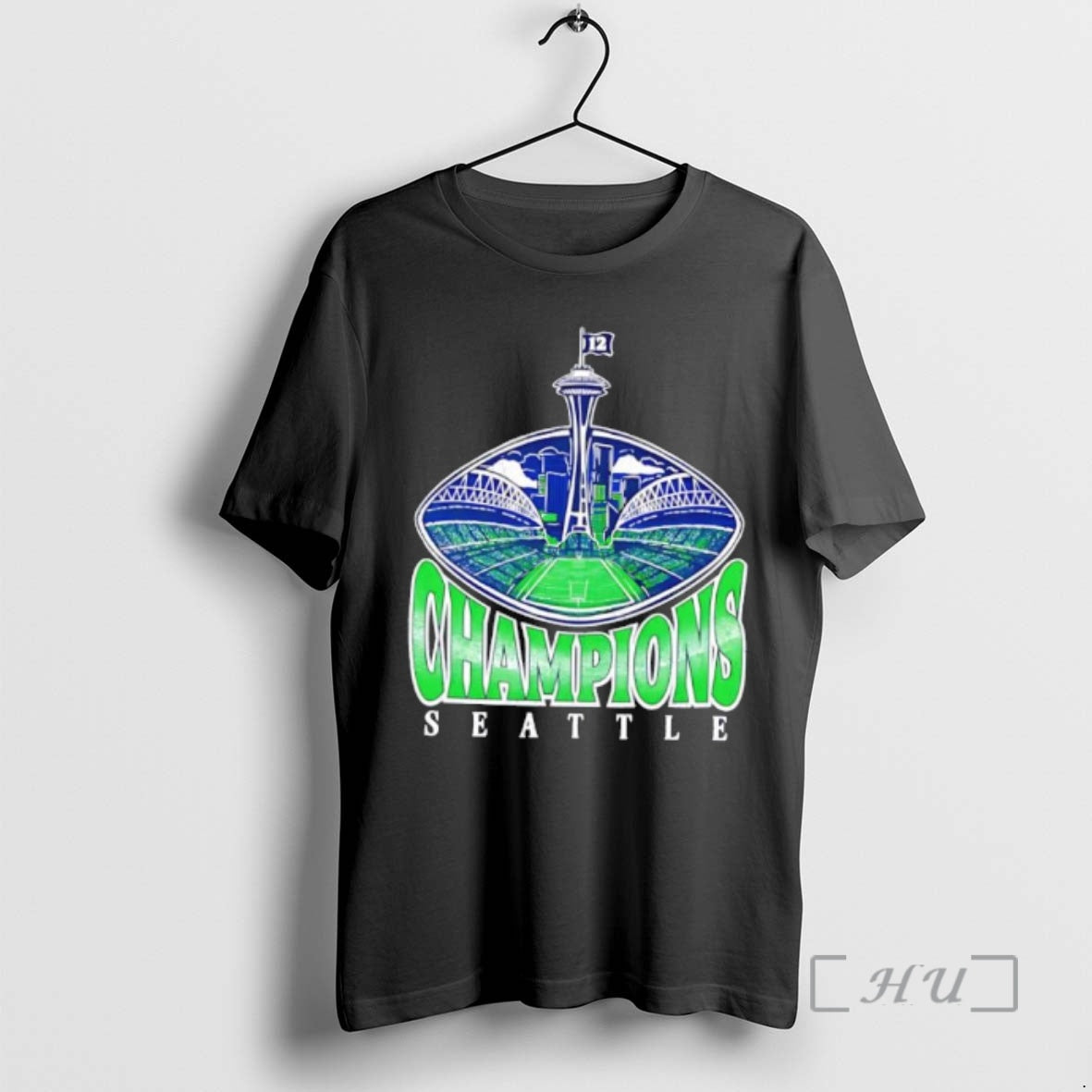 Officials Nice Seattle Champions Space Needle Stadium Field 12 Flag T-Shirts, Hoodie, Sweatshirt | DripVista.com