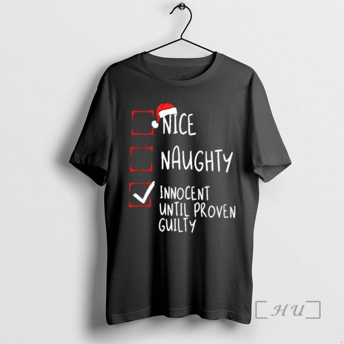 Officials Nice Naughty Innocent Until Proven Guilty Checklist Christmas T-Shirts, Hoodie, Sweatshirt | DripVista.com