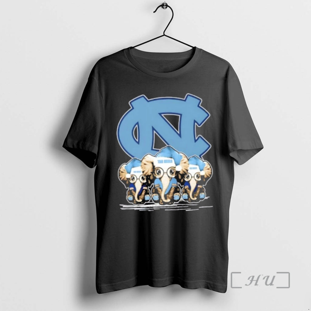 Officials North Carolina Tar Heels X Elephants Santa Hat Merry Christmas Premium T Shirts Sweater Hoodie, Sweatshirt